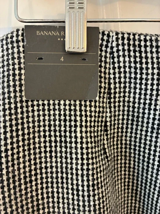 NEW! Banana Republic Black & White Houndstooth A-Line Skirt 4 - Picture 5 of 6